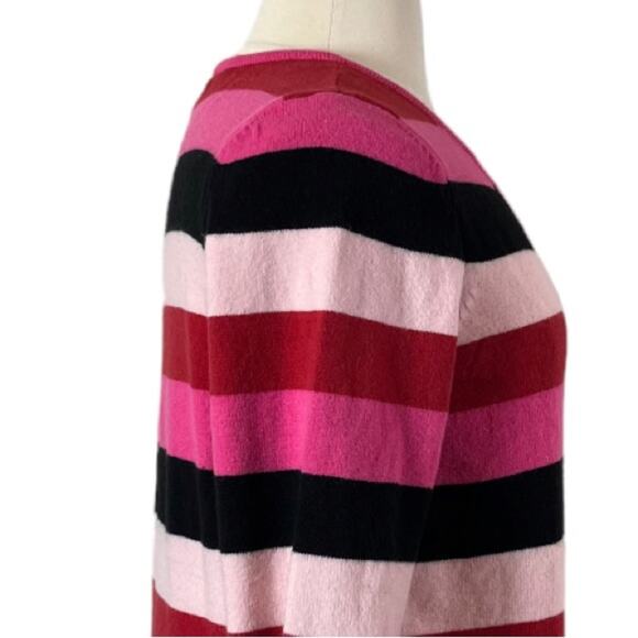 Lane Bryant Sweater V-neck Long Sleeves Pink Red Stripes Women’s Size 14/16 - Picture 7 of 11